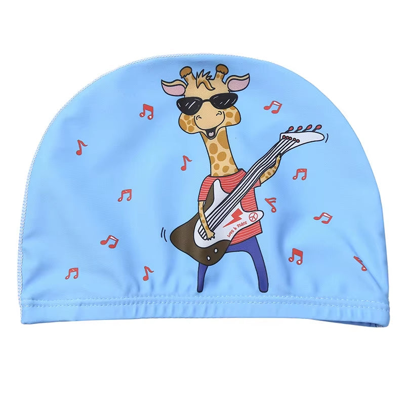 Children Cartoon Swimming Cap Kids Elastic Fabric Swiming Pool Water Sport Protect Ears Hat Swim Bathing Hats Caps Boys Girls