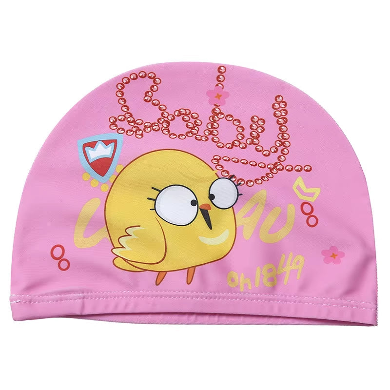 Children Cartoon Swimming Cap Kids Elastic Fabric Swiming Pool Water Sport Protect Ears Hat Swim Bathing Hats Caps Boys Girls
