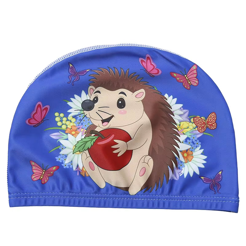Children Cartoon Swimming Cap Kids Elastic Fabric Swiming Pool Water Sport Protect Ears Hat Swim Bathing Hats Caps Boys Girls