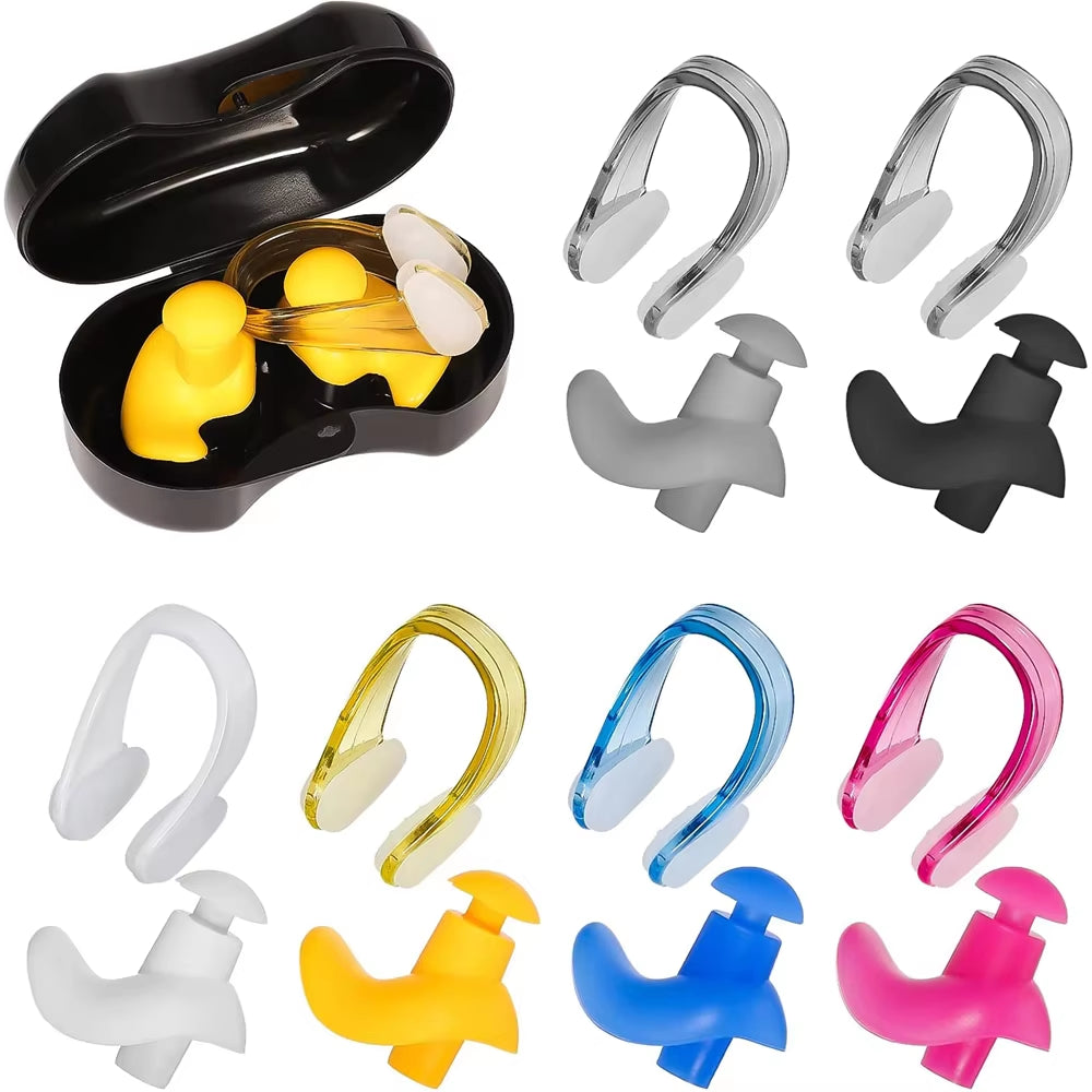 Swimming Nose Clip Earplug Set Silicone Environmentally Friendly Nose Clip Earplugs Children Adult Beginners Swimming Supplies