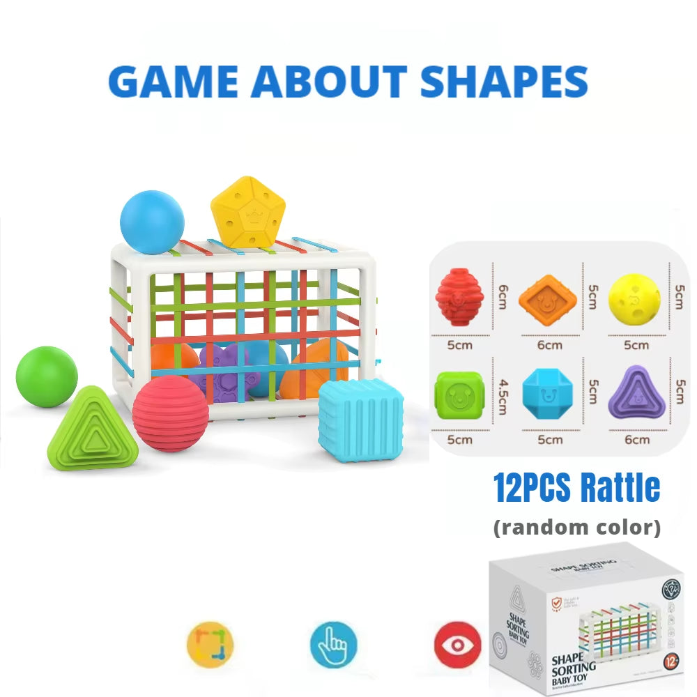 Colorful Shape Blocks Sorting Game Baby Montessori Learning Educational Toys for Children Bebe Birth 0 12 Months Gift Juguetes