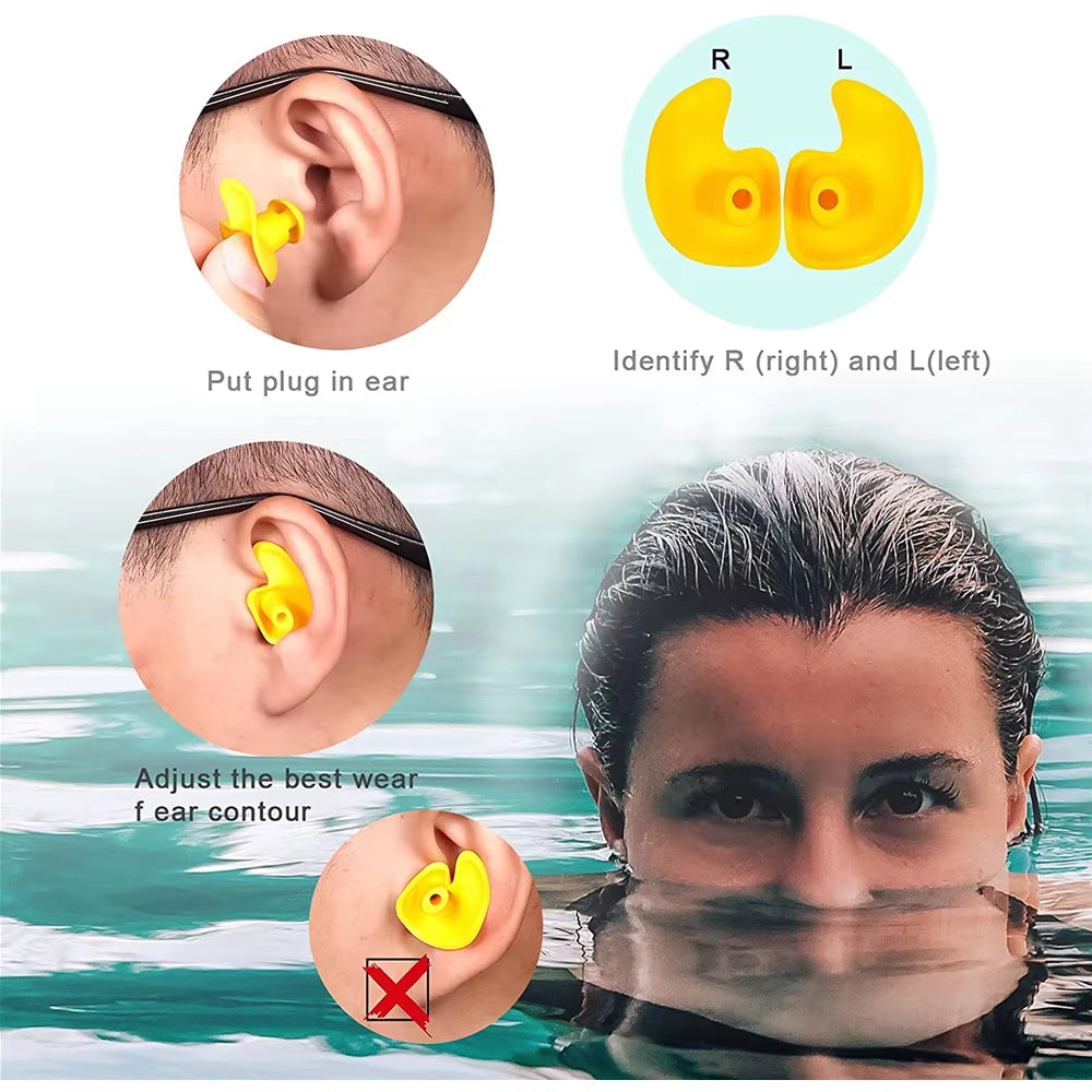 Swimming Nose Clip Earplug Set Silicone Environmentally Friendly Nose Clip Earplugs Children Adult Beginners Swimming Supplies