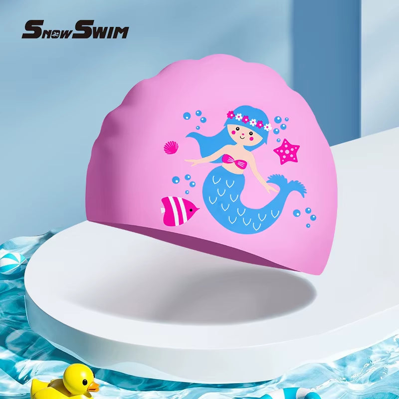Kids Cartoon Silicone Swim Cap