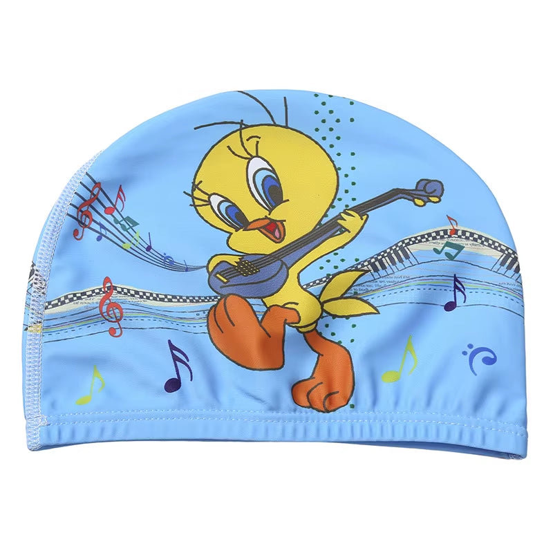 Children Cartoon Swimming Cap Kids Elastic Fabric Swiming Pool Water Sport Protect Ears Hat Swim Bathing Hats Caps Boys Girls