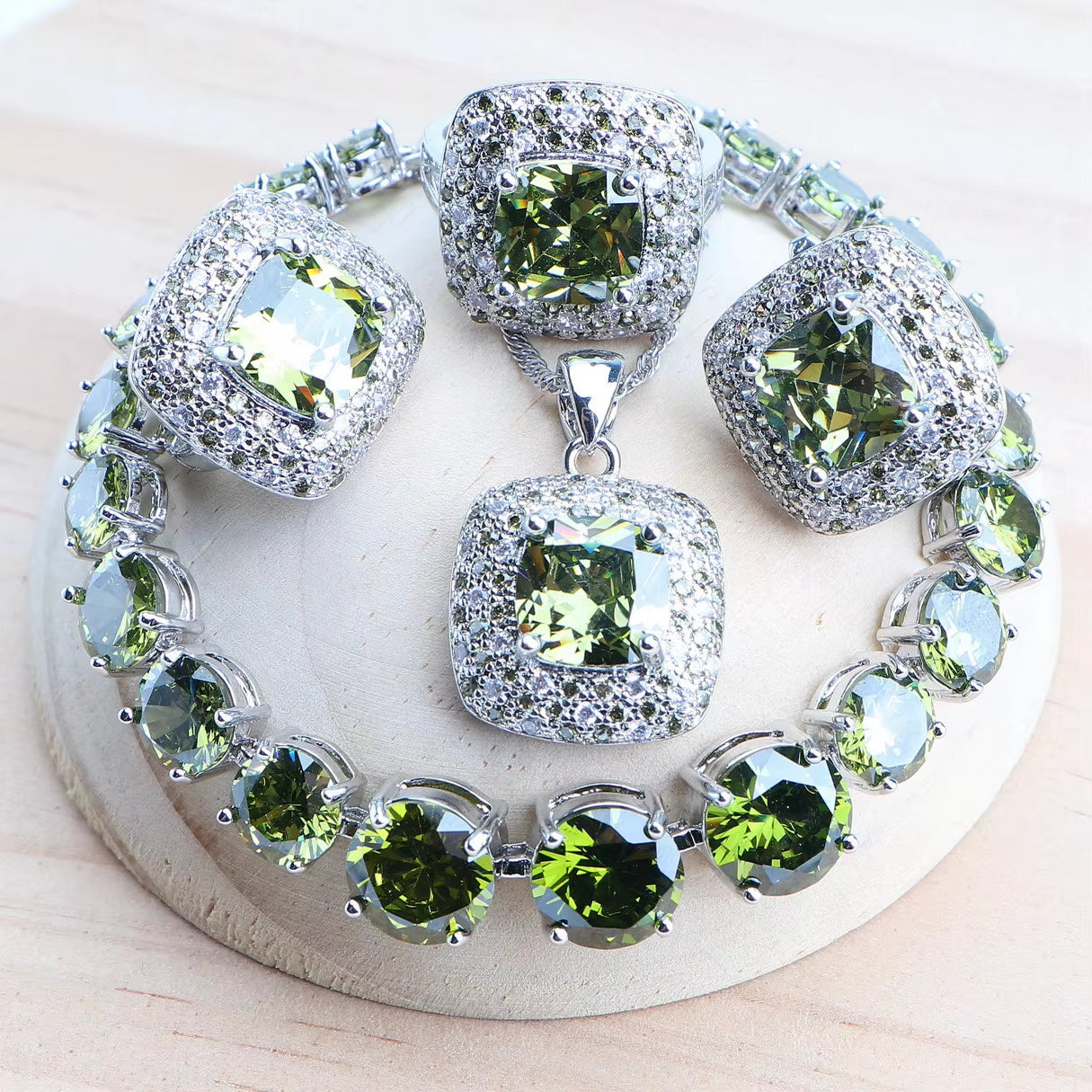 Purple Zirconia Women Bridal Jewelry Sets Silver 925 Fine Costume Jewellery Wedding Earrings Rings Bracelets Pendant Necklace