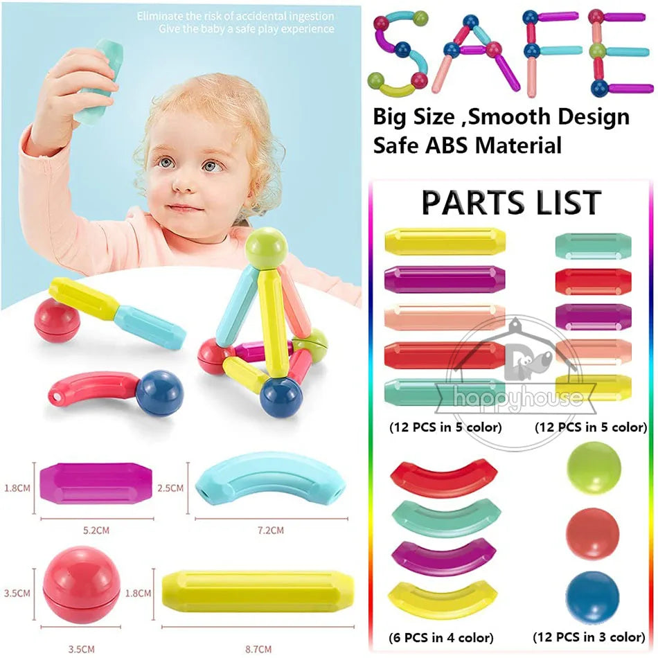 Magnetic Building Blocks Set – Educational STEM Toy for Kids