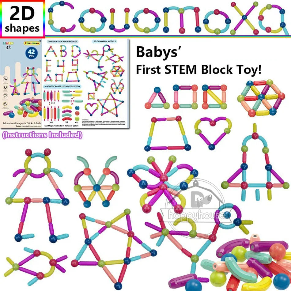 Magnetic Building Blocks Set – Educational STEM Toy for Kids