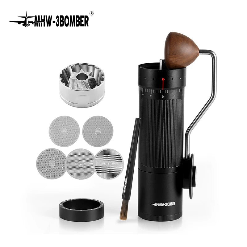 Manual Coffee Grinder – Stainless Steel Conical Burr with Adjustable Settings for Espresso & Pour-Over