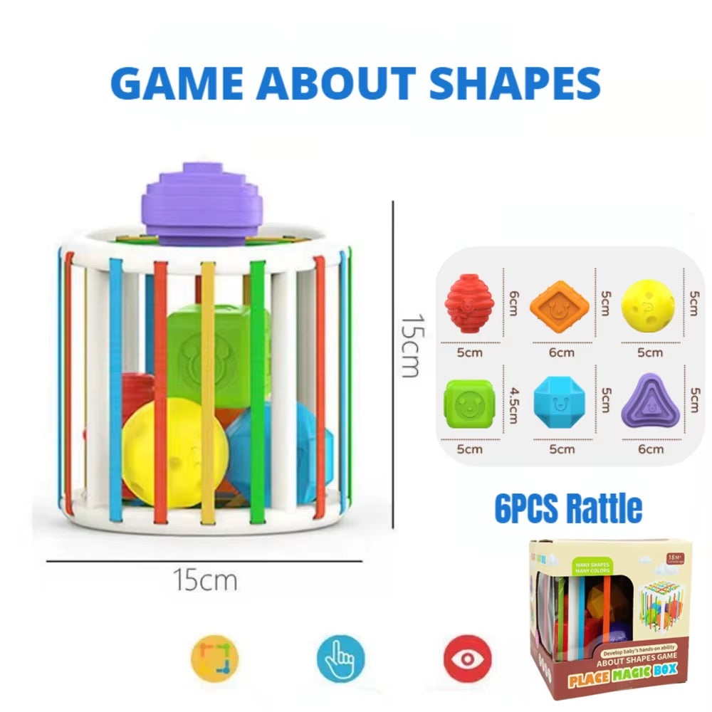 Colorful Shape Blocks Sorting Game Baby Montessori Learning Educational Toys for Children Bebe Birth 0 12 Months Gift Juguetes
