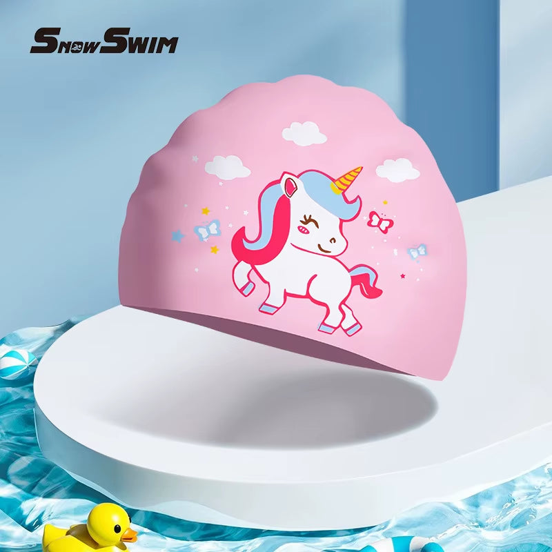 Kids Cartoon Silicone Swim Cap