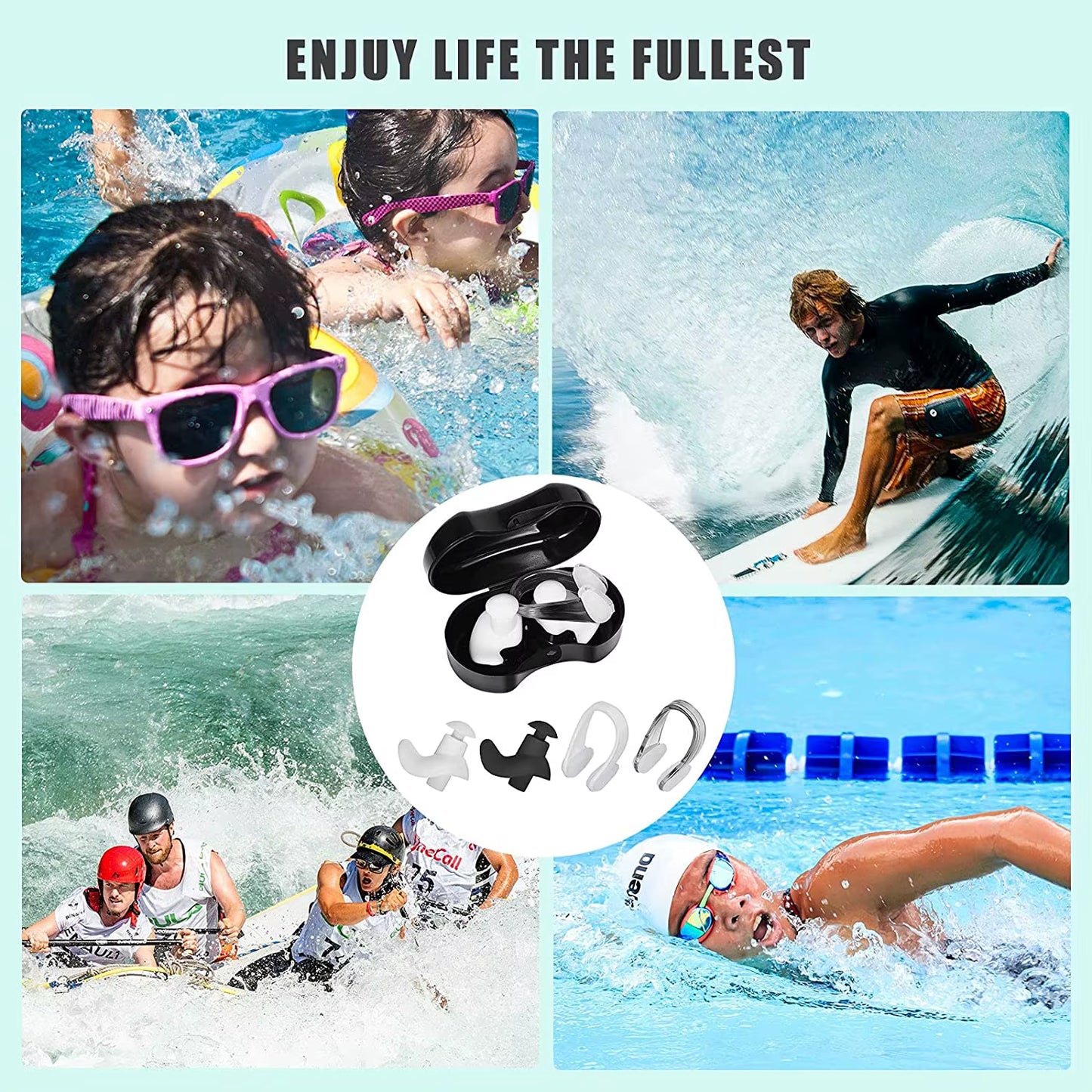 Swimming Nose Clip Earplug Set Silicone Environmentally Friendly Nose Clip Earplugs Children Adult Beginners Swimming Supplies