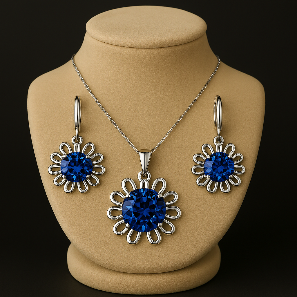 Elegant 925 Sterling Silver Wedding Jewelry Set – Necklace & Hoop Earrings