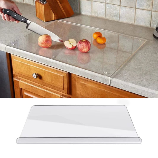 Acrylic Transparent Cutting Board with Lip – Anti-Slip Countertop Protector for Kitchens