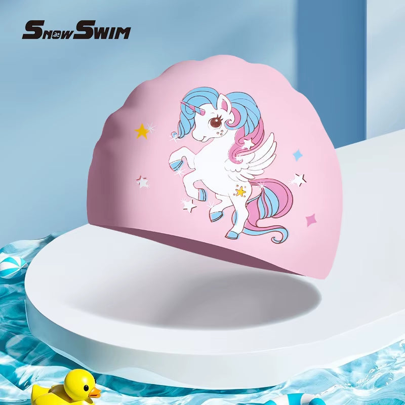 Kids Cartoon Silicone Swim Cap