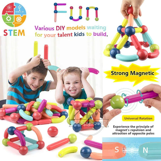 Magnetic Building Blocks Set – Educational STEM Toy for Kids