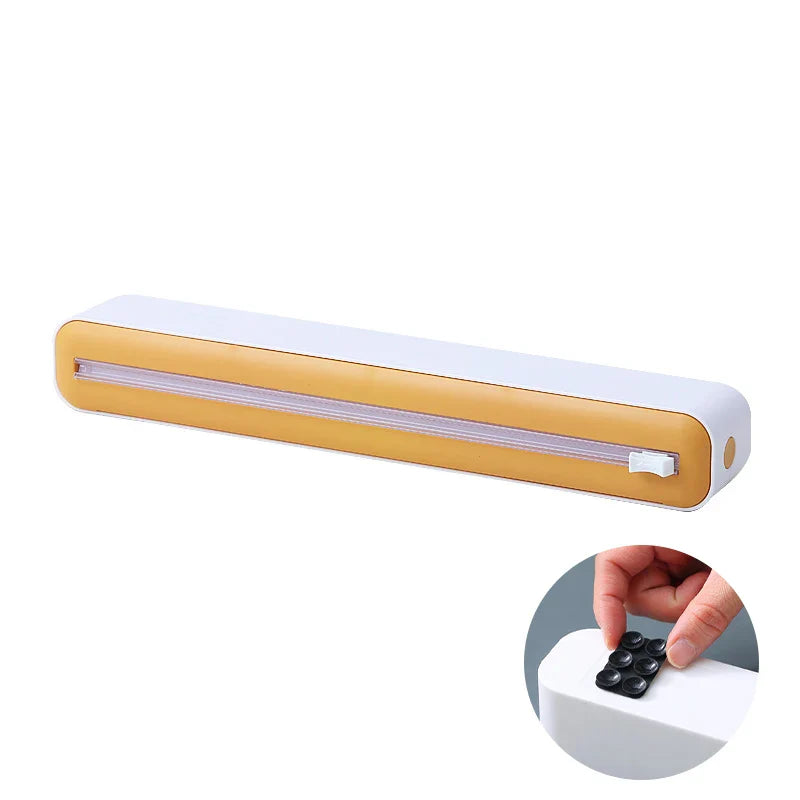 2-in-1 Magnetic Food Wrap Dispenser with Cutter