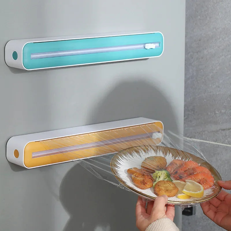 2-in-1 Magnetic Food Wrap Dispenser with Cutter