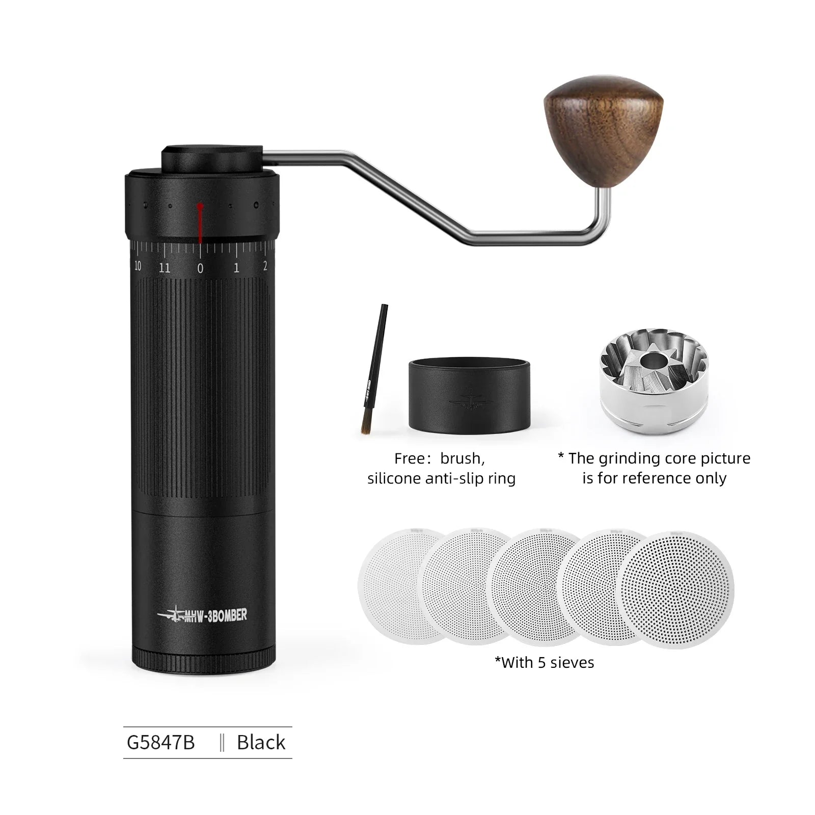 Manual Coffee Grinder – Stainless Steel Conical Burr with Adjustable Settings for Espresso & Pour-Over