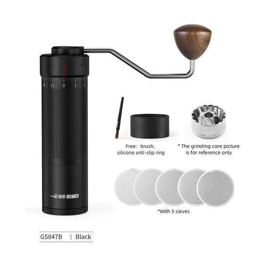 Manual Coffee Grinder – Stainless Steel Conical Burr with Adjustable Settings for Espresso & Pour-Over