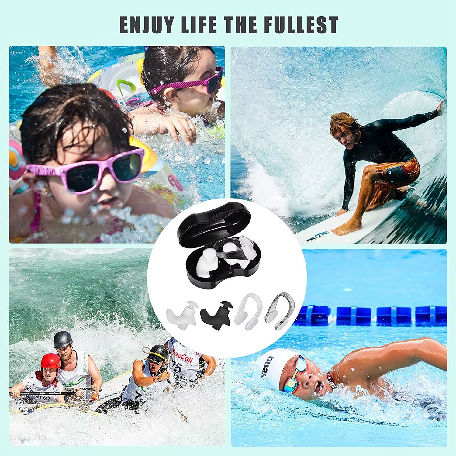 Swimming Nose Clip Earplug Set Silicone Environmentally Friendly Nose Clip Earplugs Children Adult Beginners Swimming Supplies