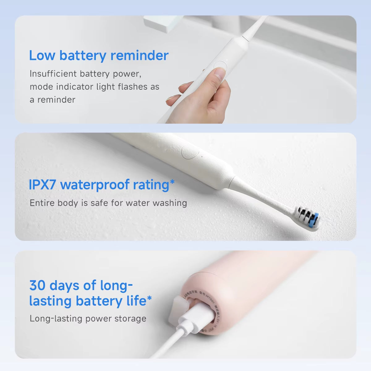 DOCO Sonic Electric Toothbrush 3-Gear Vibration Mode Smart Whitening Oral Clean Tooth Brush Personal Care Appliances